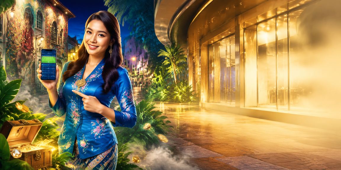Pengguna mbi8 dari Penang berpakaian baju kurung menggunakan apl kasino dengan selamat